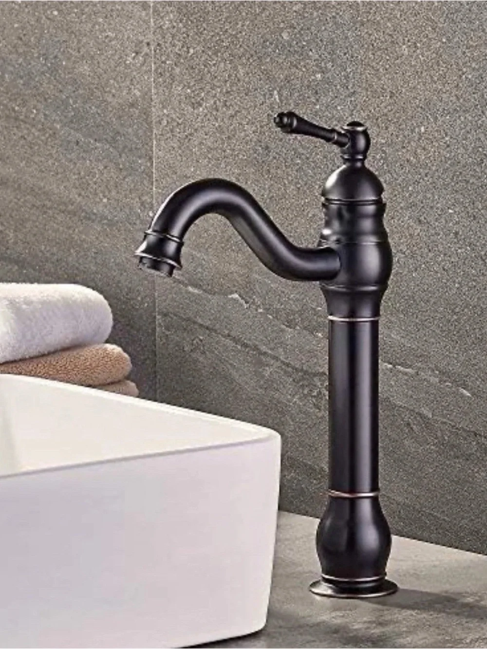 360° Swivel Bathroom Vessel Sink Faucet Oil Rubbed Bronze Single Handle One H...